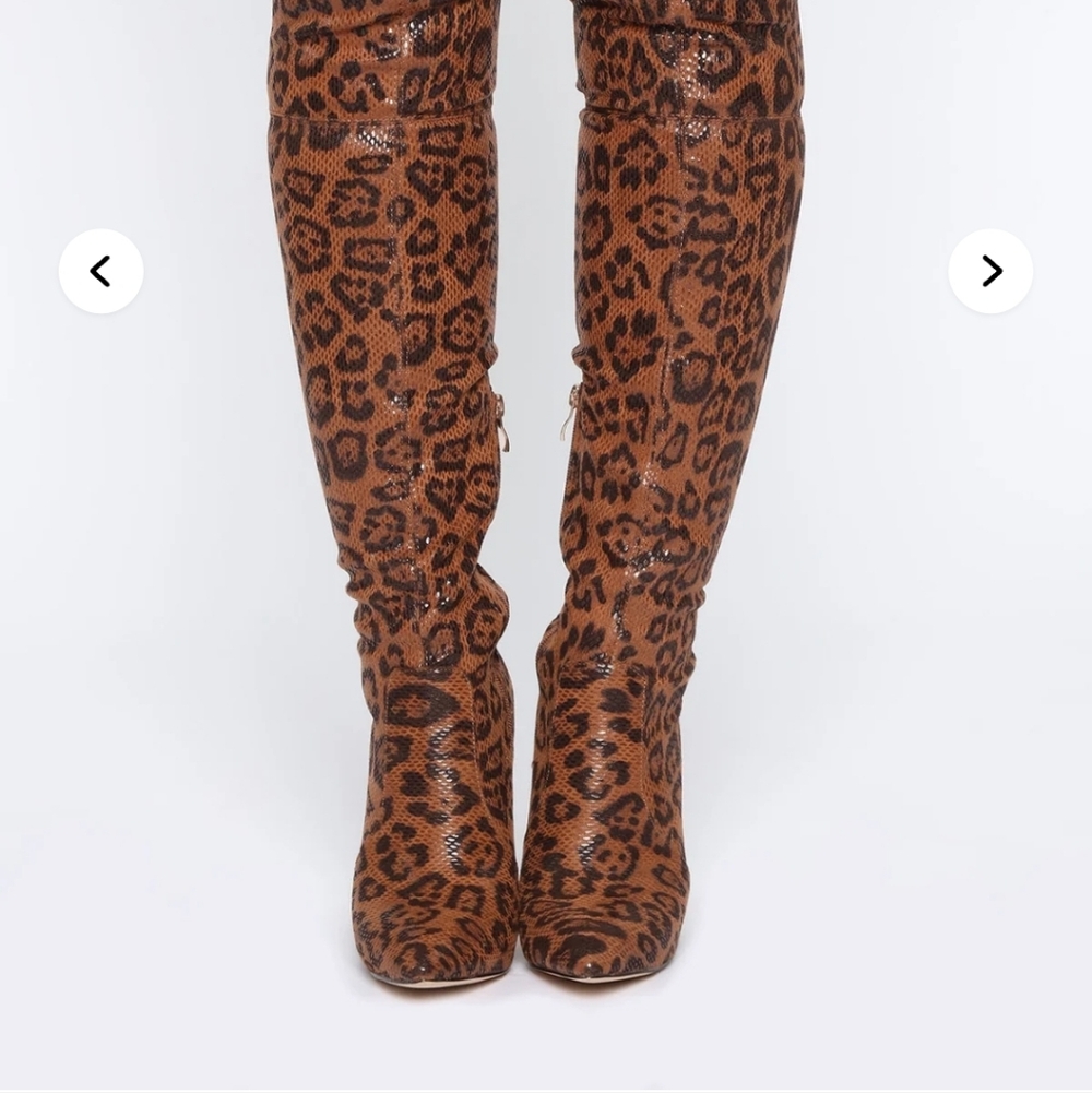 Leopard Print Over the Knee Boots